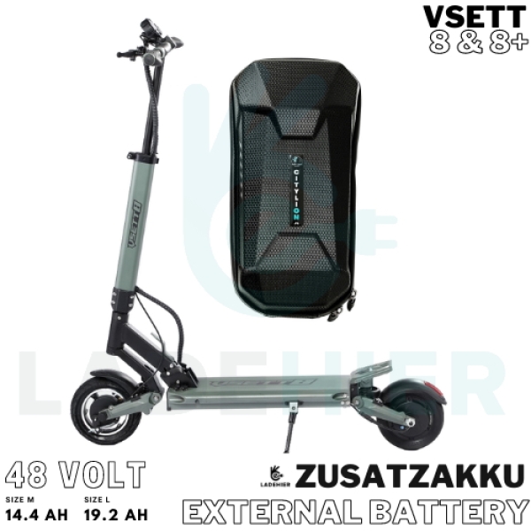 VSETT 8 - Zusatzbatterie 48 Volt 14.4AH 19.2AH VSETT halbknapp mikrofahrzeuge e-scooter reparatur service in wien